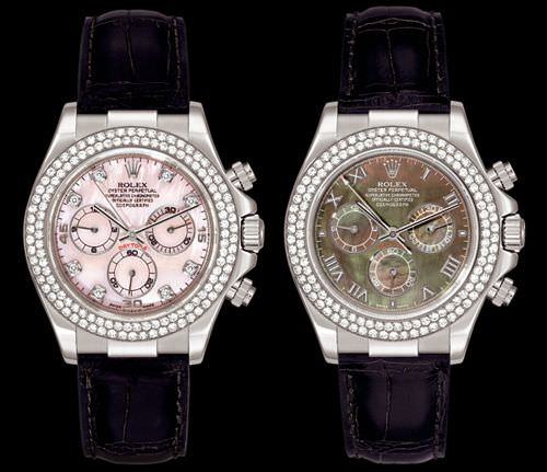 Rolex 18 carat white gold timepiece equipped with an automatic movement.