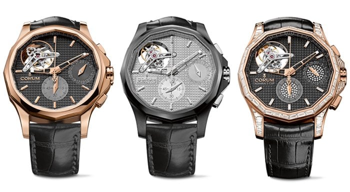 Admiral's Cup Seafender 47 Tourbillon Chronograph Models (From left to right: A398/01962, A398/01961, A398/02098)