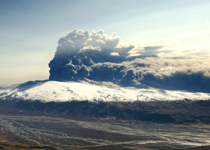 The Eyjafjallajökull Volcano after its eruption in 2010