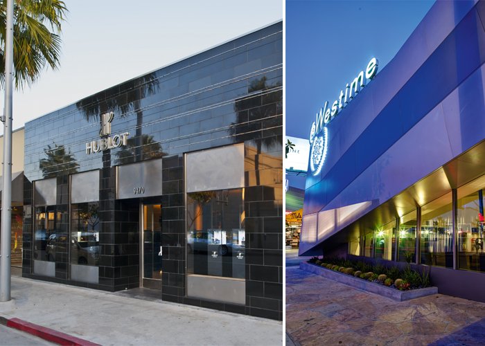 Left: Hublot Boutique, Los Angeles - Left: Westime, Los Angeles