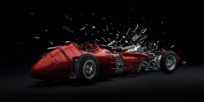 Image by Fabian Oefner - disintegrating Maserati 250F