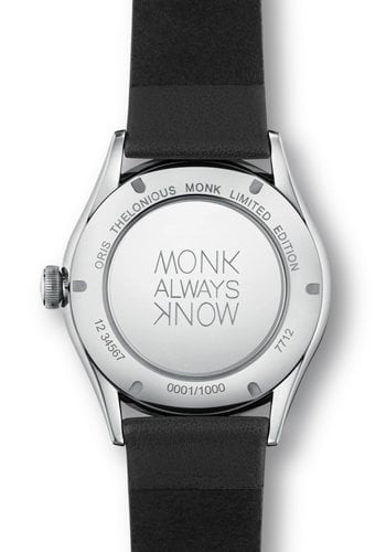 The case back engraving of the Oris Thelonious Monk Limited Edition is inspired by the letters on his custom-made ring.