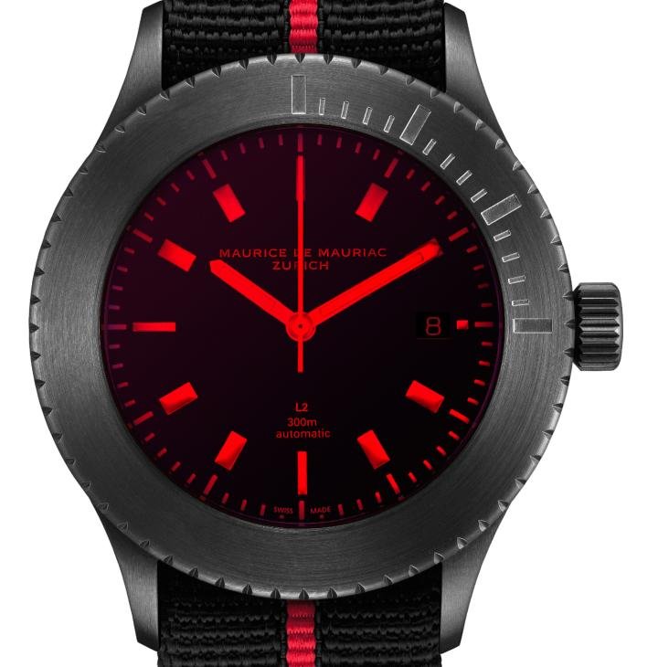 Introducing Maurice de Mauriac's new deep red diver's watch
