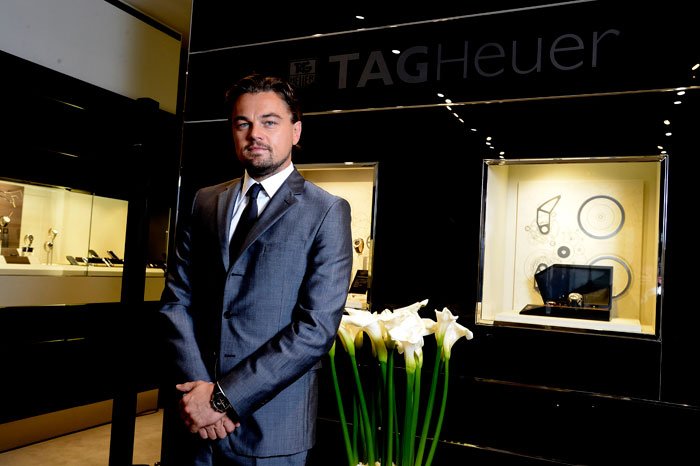 Leonardo DiCaprio at the new Paris Tag Heuer Flagship store.