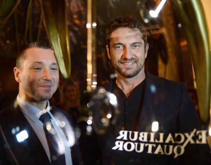 Jean-Marc Pontroué, CEO of Roger Dubuis with Gerard Butler