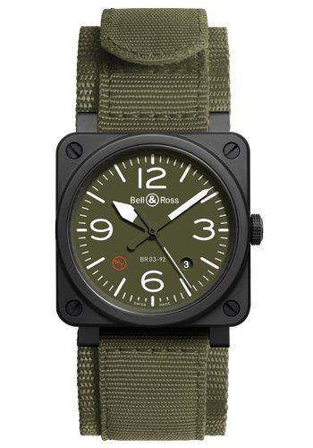 BR03-92 Ceramic Military Type (Khaki Heavy-Duty Canvas) by Bell & Ross