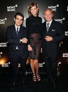 CEO at Montblanc Jerome Lambert, model Karlie Kloss and President & CEO at Montblanc North America Jan-Patrick Schmitz
