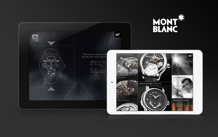 Screen shots from the Montblanc Timepieces iPad app