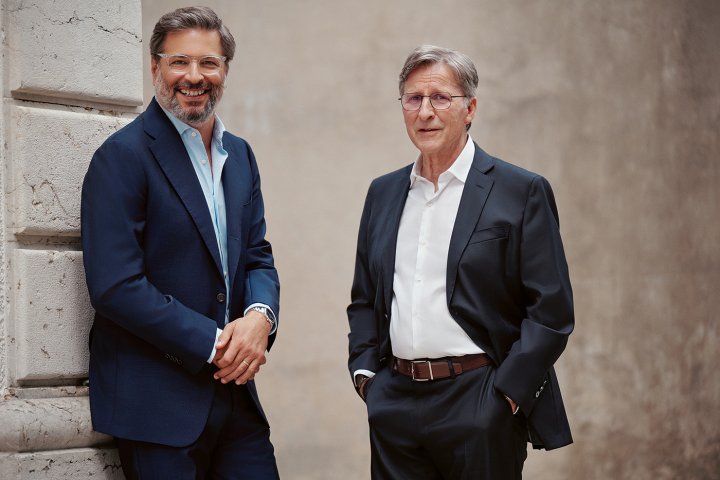 Guido Terreni, CEO Parmigiani Fleurier, with the brand's founder, Michel Parmigiani