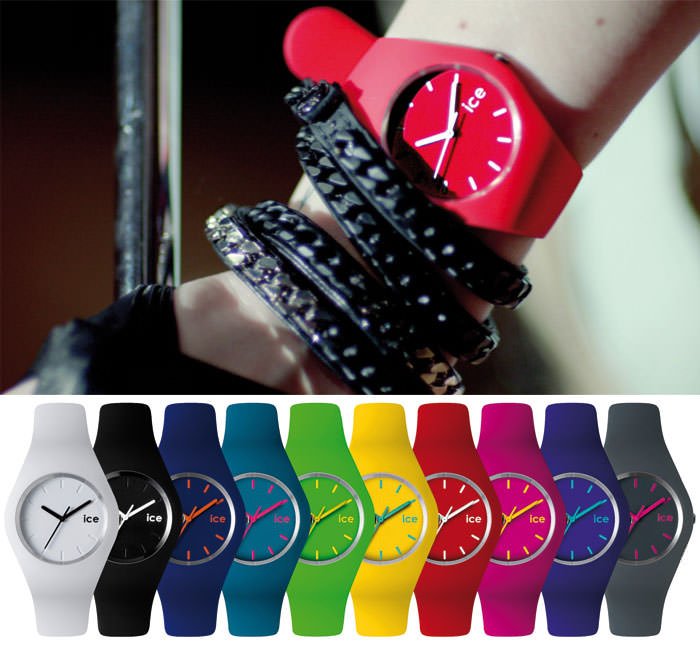 Above: Red ICE worn by Avril Lavigne - Below: Ice-Watch's ICE Collection