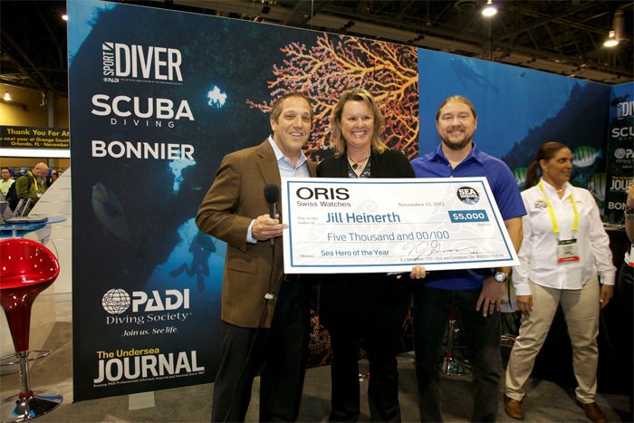 Jill Heinerth was the overall winner from the 5 Sea Heroes chosen in 2012 and received a 00 grant from Oris. 