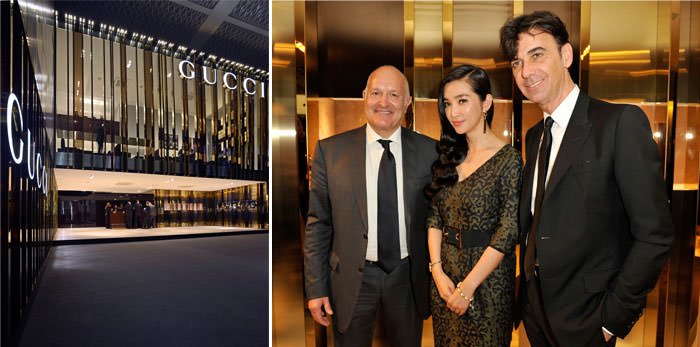Gucci CEO Patrizio di Marco and Gucci Timepieces & Jewelry CEO, Michele Sofisti with Li Bingbing