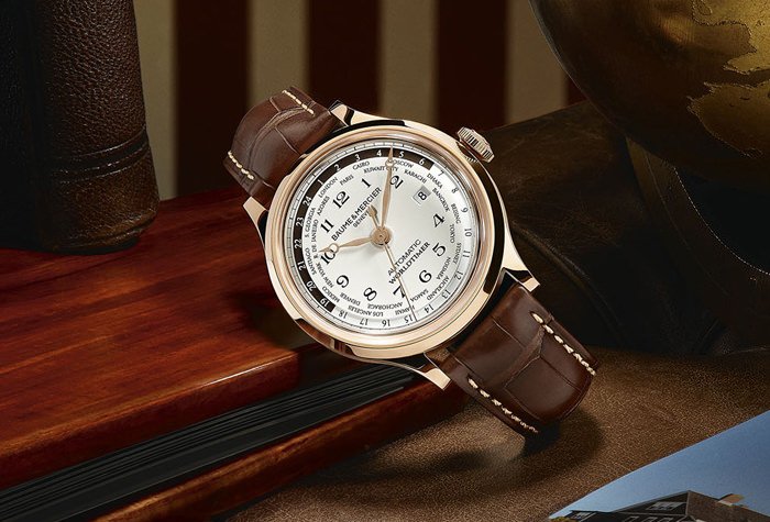 The Capeland Worldtimer in Red Gold by Baume & Mercier