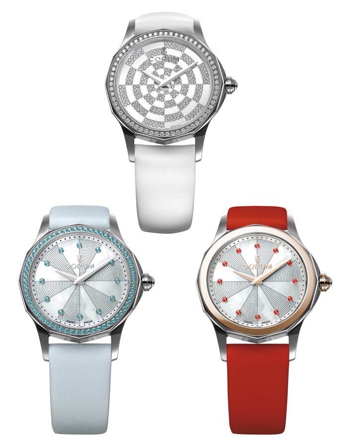 Top, Left & Right: Admiral's Cup Lady A020/02579, A020/02580 & A020/02581 by Corum