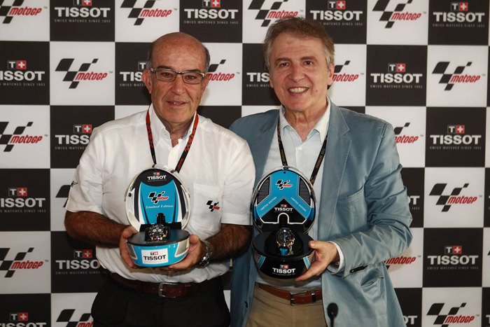 Carmelo Ezpeleta, Dorna Sports Chief Executive Officer (left) and François Thiébaud, CEO of Tissot