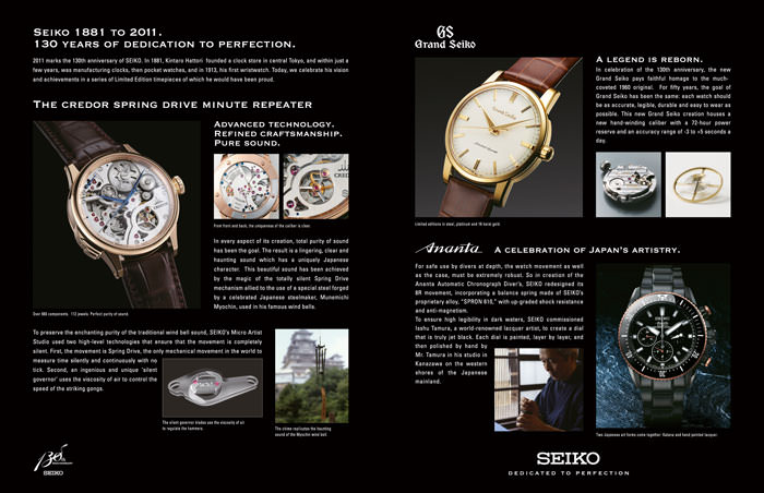 Seiko 1881 to 2011 – 130 years of dedication to perfection