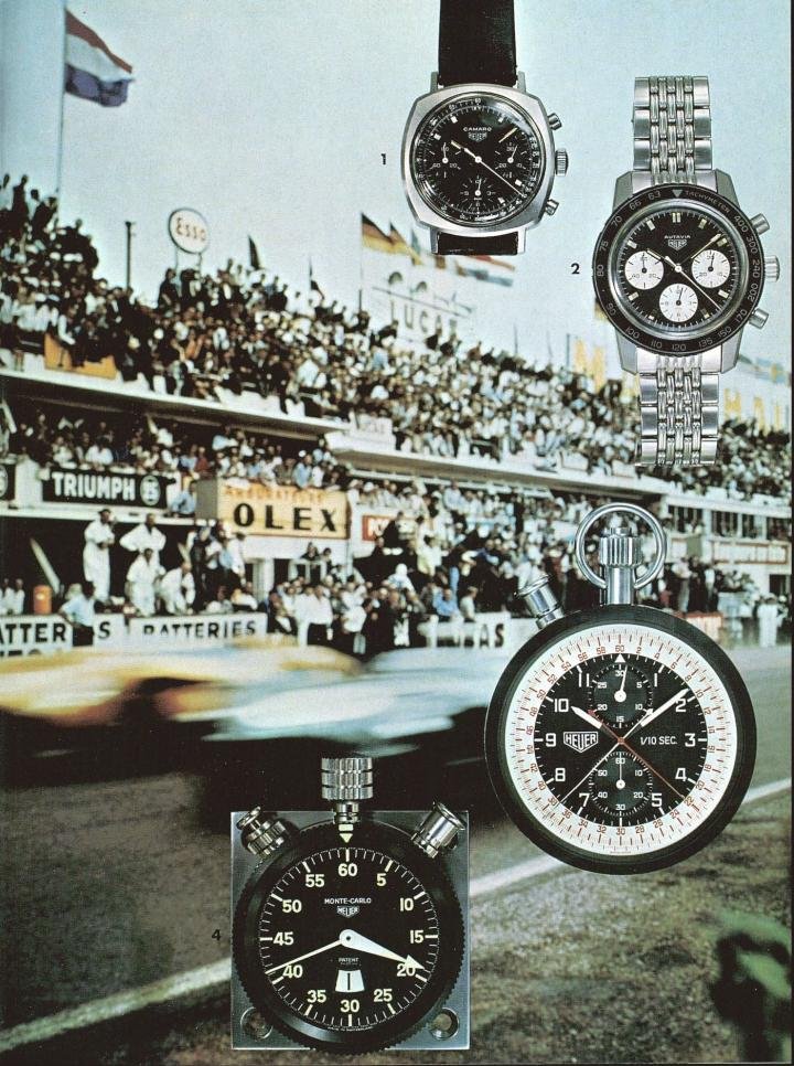 Autavia, Camaro, Monte-Carlo: Heuer is known for its link with the automotive world of the 1960s.