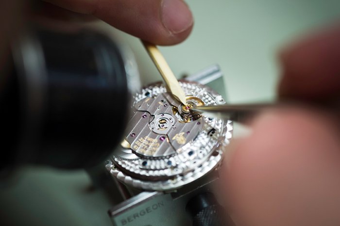 The Girard-Perregaux Cat's Eye being assembled