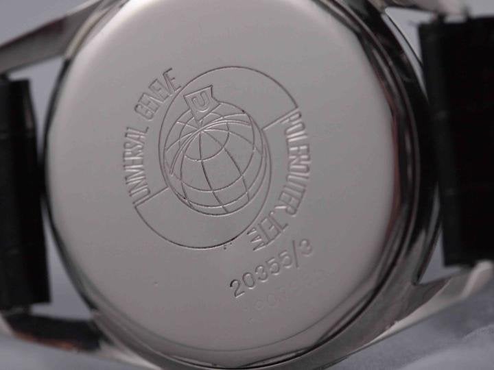 The famous Polerouter caseback representing the connection of the two continents across the North Pole 