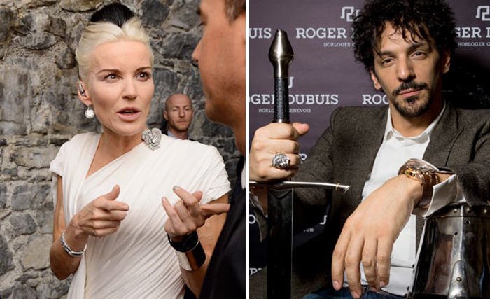Left: Daphne Guinness - Right: Tomer Sisley