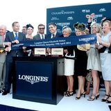 Prize-giving ceremony of the Longines Queen Elizabeth Stakes with Simon Baker, Longines Ambassador of Elegance and Juan-Carlos Capelli, Vice President and Head of International Marketing