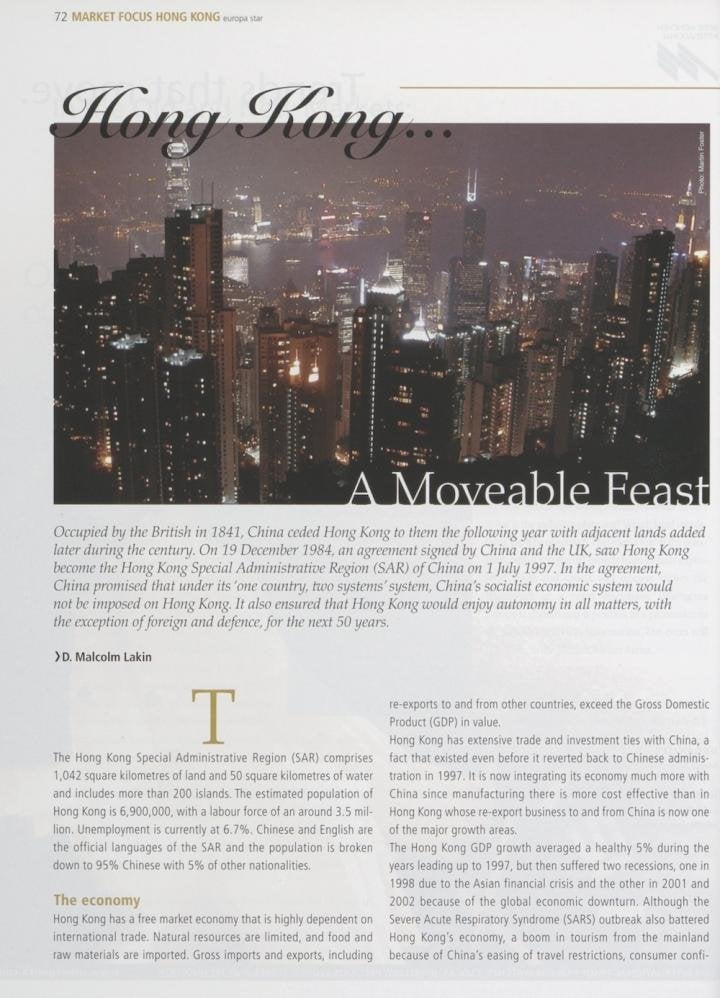 The “moveable feast” of Hong Kong highlighted in this 1995 article.