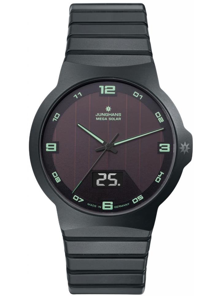 Junghans created the first radio-controlled wristwatch in 1990. The Force Mega Solar is its successor.