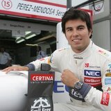 Sergio Perez wearing the new Certina DS Podium GMT limited edition