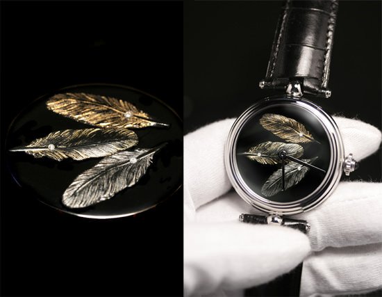 Three Feathers by Urushi Timepiece