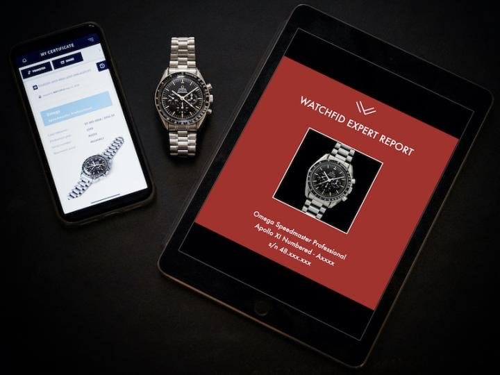 The WatchFID platform offers collectible timepieces, accompanied by a Blockchain certificate and an expert's report in printed and digital book format.