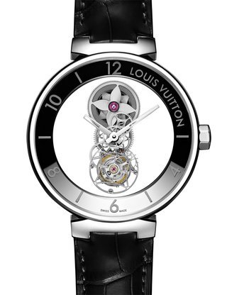 Watch Louis Vuitton Tambour Tourbillon Monogram  Tambour White Gold or  Yellow Gold or Pink Gold - Galuchat Strap