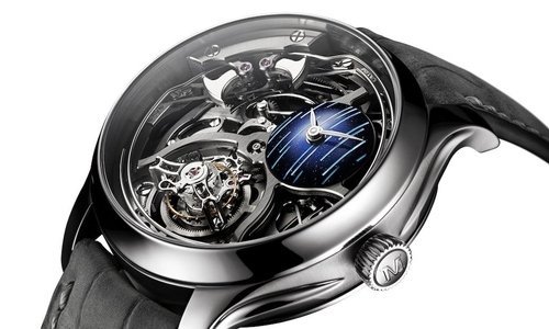 H. Moser & Cie. Endeavour Minute Repeater Cylindrical Tourbillon Skeleton Cosmic Rain