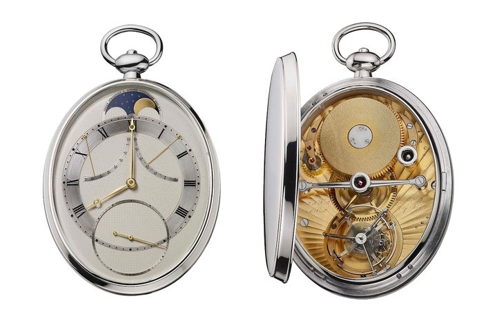 The Oval, which sold at auction in 2024 for CHF 3 million, is representative of Derek Pratt's watchmaking genius. It is equipped with a one-minute flying tourbillon with a cage-mounted constant-force remontoir, an Earnshaw-type spring detent escapement and a moon-phase display.