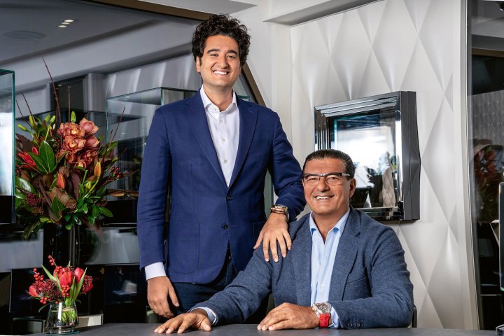 Two generations at the helm of Jacob & Co: Benjamin Arabov and Jacob Arabo