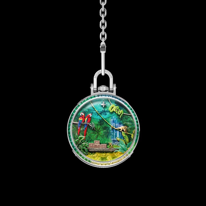 Introducing the one-off Escale en Amazonie pocket watch by Louis Vuitton
