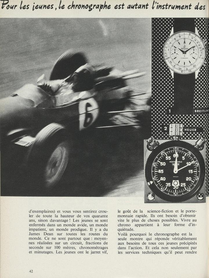 The title says: “For the youngsters, the chronograph is an instrument as well as…” (Europa Star Europe 5/1963)