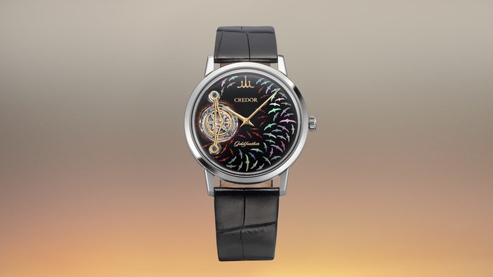 This version of the Credor Goldfeather combines urushi lacquer and, for the first time in a Goldfeather watch, a tourbillon.