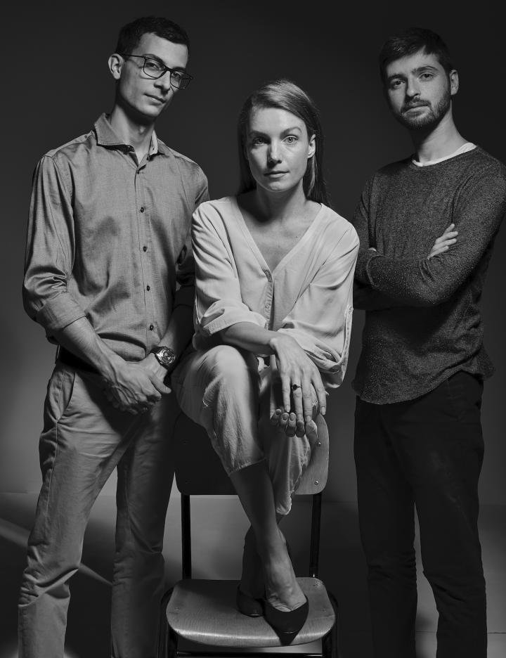The co-founders of The Rayy: Romain Testuz, Noémie Arrigo and Yuliy Schwartzburg 