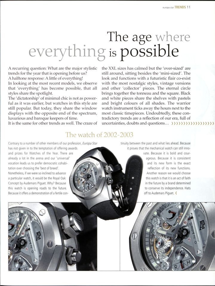 An iconic watch in Europa Star's archives: the Royal Oak