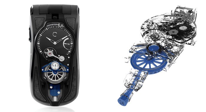 Left: OptiC GMT Véloce by Celsius X VI II - Right: Movement