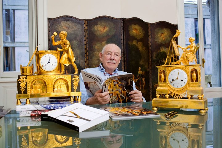 Franco Cologni in his office at the Fondazione Cologni dei Mestieri d'Arte in Milan