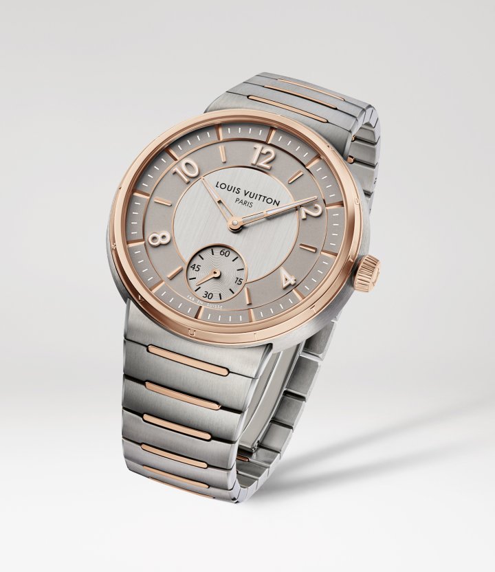 The steel and rose gold Tambour epitomises everyday indulgence, demonstrating how a watch be both timeless and modern, discreet yet openly expressive at the same time.