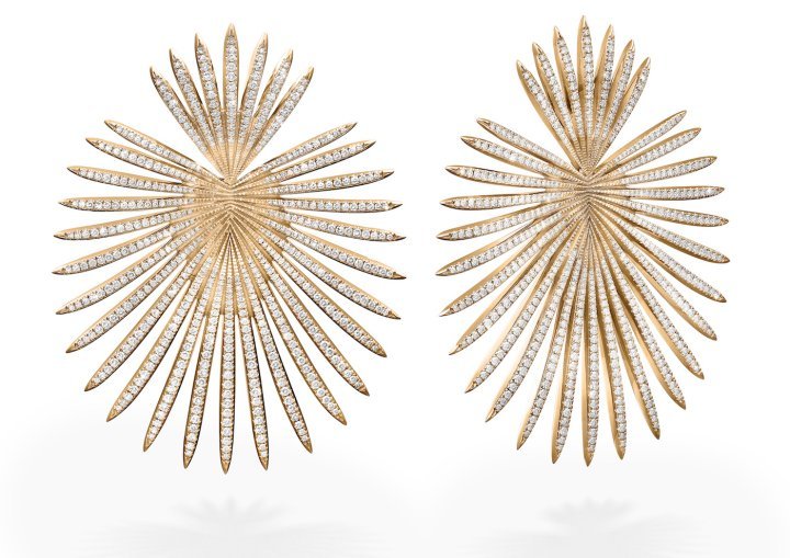 Palma rose gold and diamond earrings (medium)