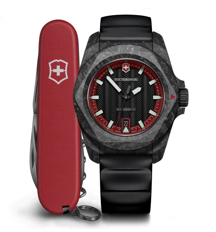 The brand recently released new Automatic and Small versions of its I.N.O.X. The Alox dial pattern riffs on the characteristic casing of the brand's pocket knives.