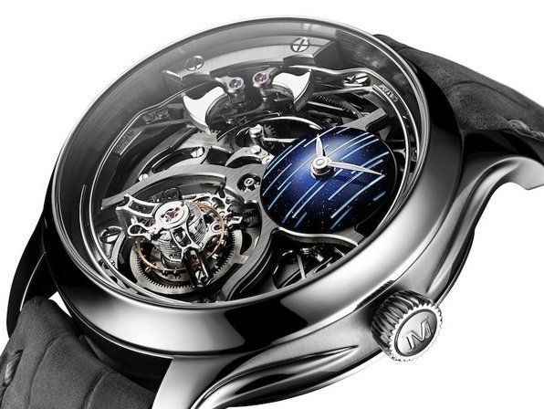 H. Moser & Cie. Endeavour Minute Repeater Cylindrical Tourbillon Skeleton Cosmic Rain