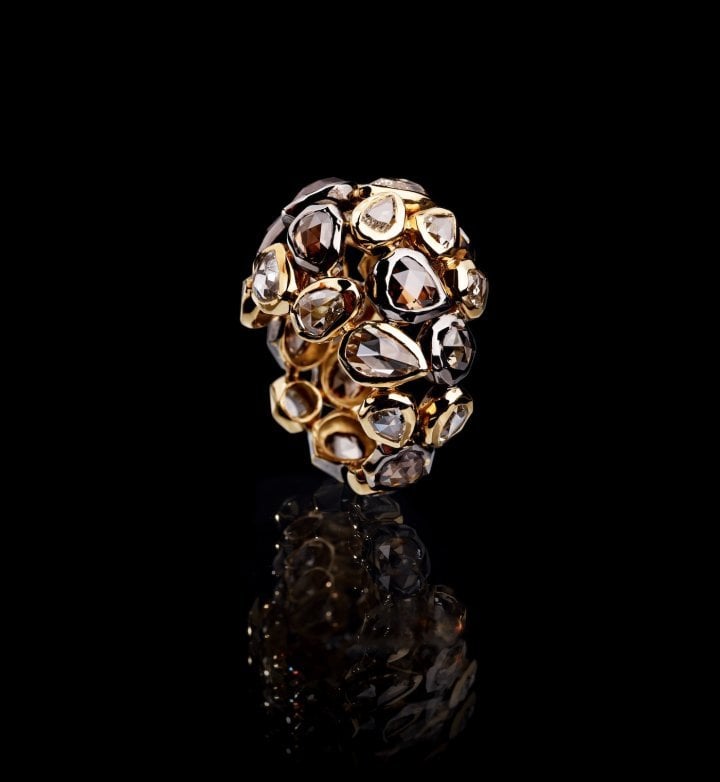 Mosaico ring with fancy diamonds