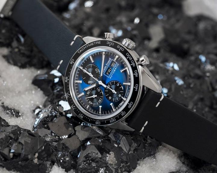  The La Sportive Chronograph in grade 5 titanium, with blue dial and black counters for optimum readability