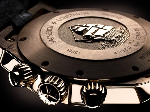 The caseback of the Vacheron Constantin Overseas Chronograph Perpetual Calendar