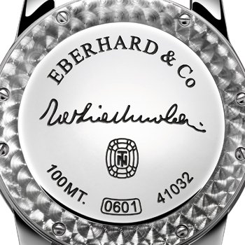 Caseback of the Tazio Nuvolari Solo Tempo by Eberhard & Co.