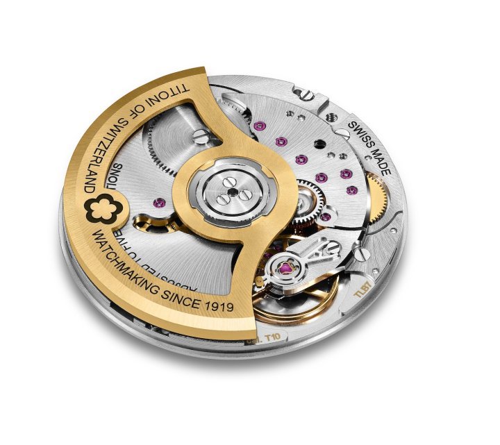 Made from 168 components, the T10 in-house automatic movement was developed by Titoni for its centenary in 2019. It has a three-day power reserve and is COSC-certified.